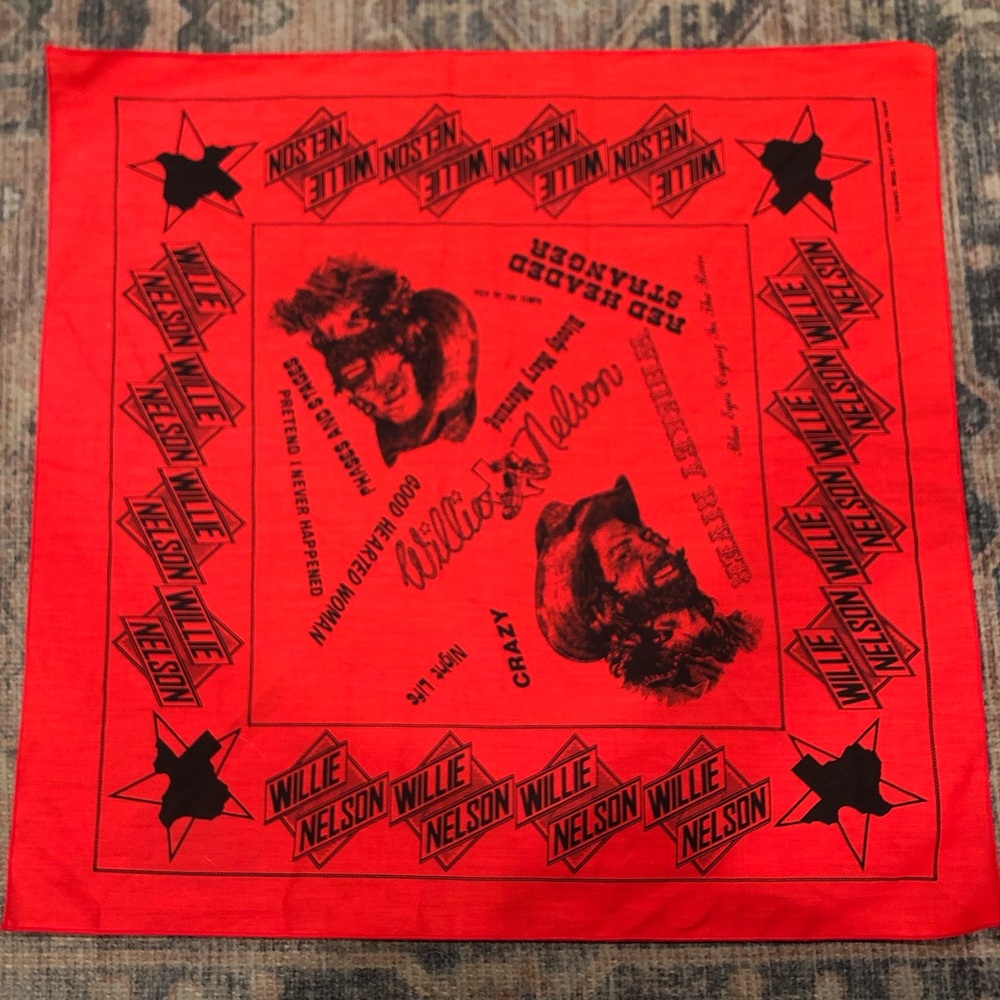 1977 Rare Vintage Willie Nelson Bandanna